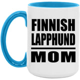 Finnish Lapphund Mom - 15oz Accent Mug Blue