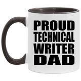 Proud Technical Writer Dad - 11oz Accent Mug Black
