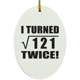 22nd Birthday I Turned Square Root of 121 Twice - Oval Ornament