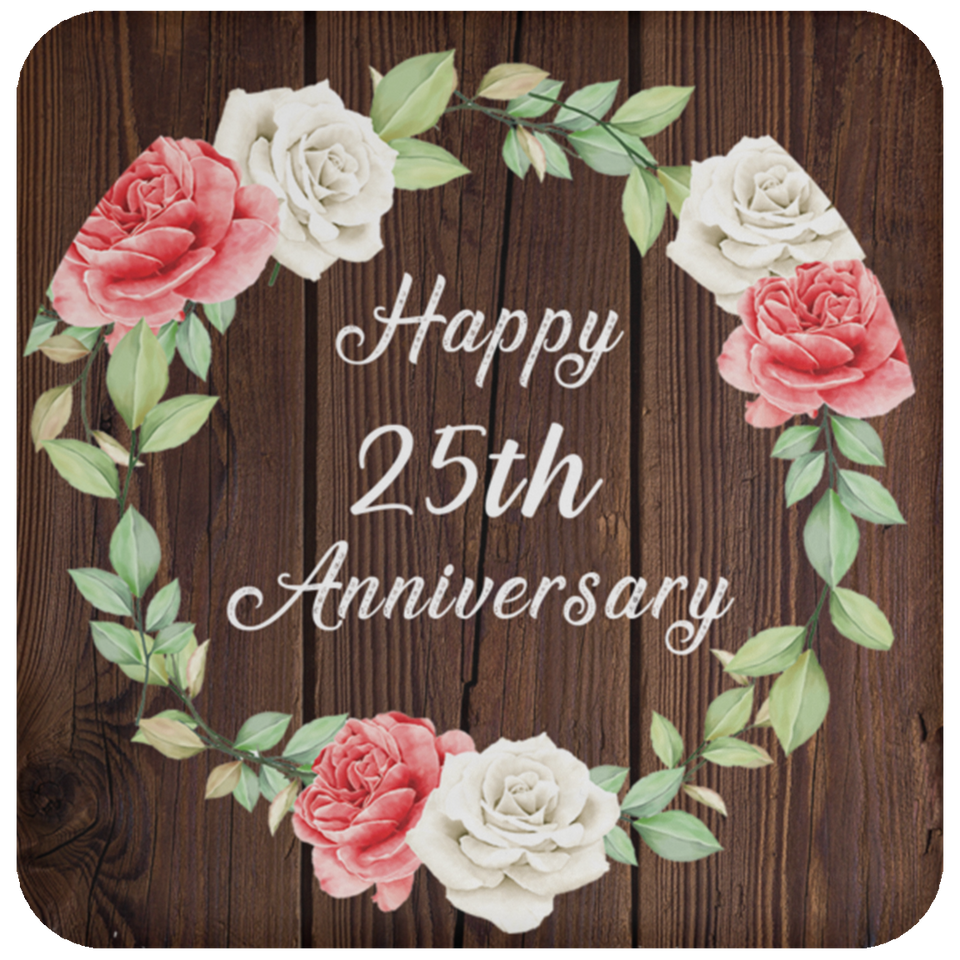 Happy 25th Anniversary - Drink Coaster A