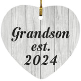 Grandson Established Est. 2024 - Heart Ornament F