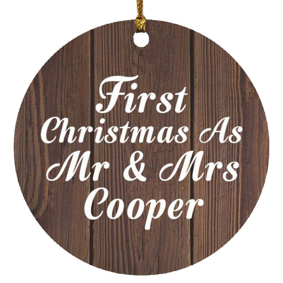 First Christmas As Mr & Mrs Cooper - Circle Ornament D