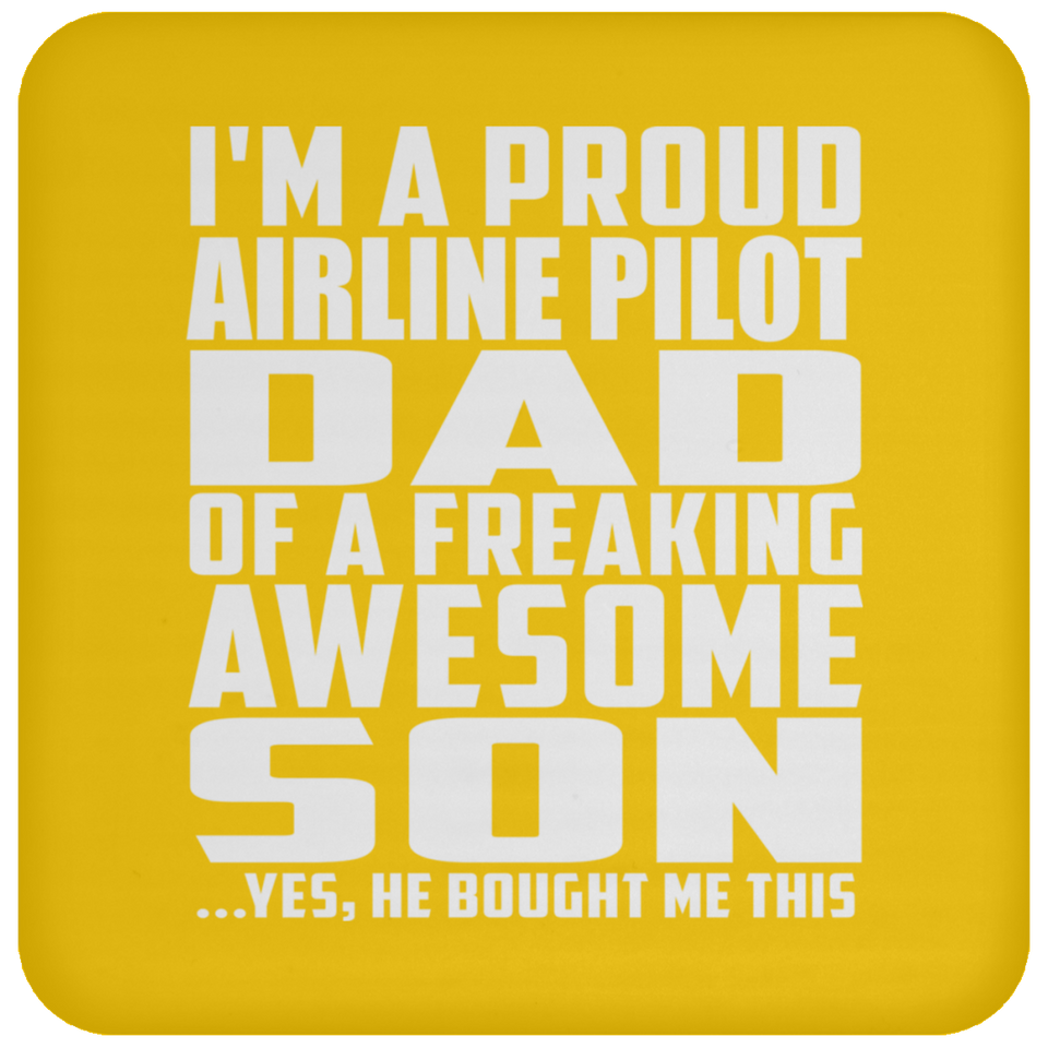 Proud Airline Pilot Dad Of Awesome Son - Drink Coaster