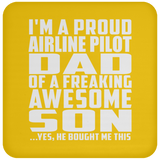 Proud Airline Pilot Dad Of Awesome Son - Drink Coaster