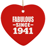 83rd Birthday Fabulous Since 1941 - Heart Ornament
