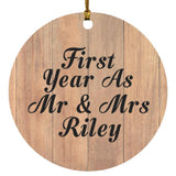 First Year As Mr & Mrs Riley - Circle Ornament C