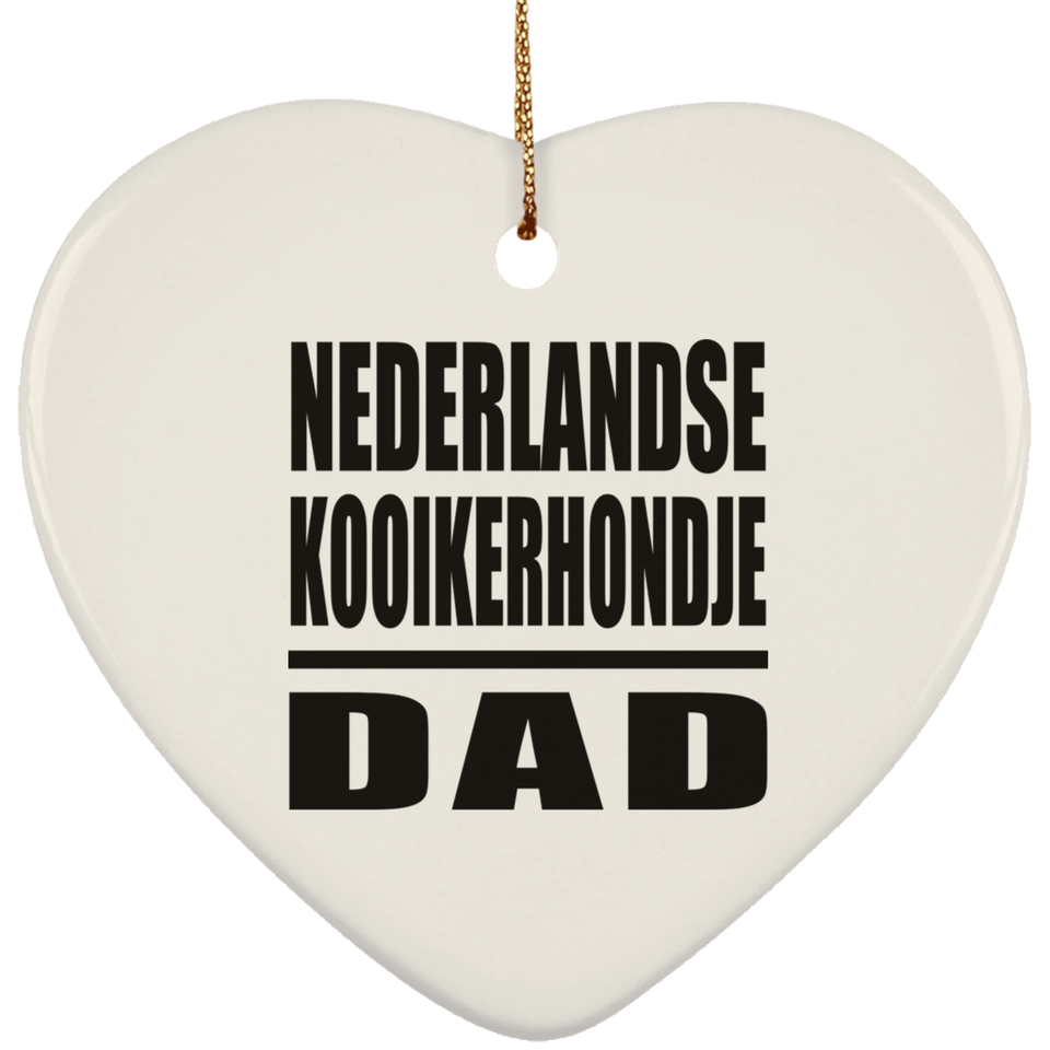 Nederlandse Kooikerhondje Dad - Heart Ornament