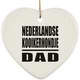 Nederlandse Kooikerhondje Dad - Heart Ornament