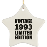 31st Birthday Vintage 1993 Limited Edition - Star Ornament
