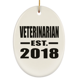Veterinarian Established EST. 2018 - Oval Ornament