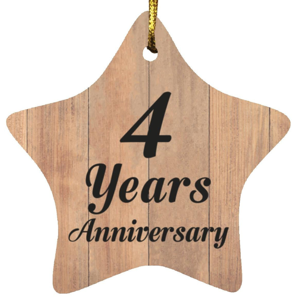 4th Anniversary 4 Years Anniversary - Star Ornament C