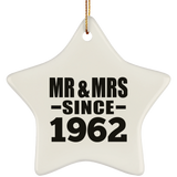 62nd Anniversary Mr & Mrs Since 1962 - Star Ornament