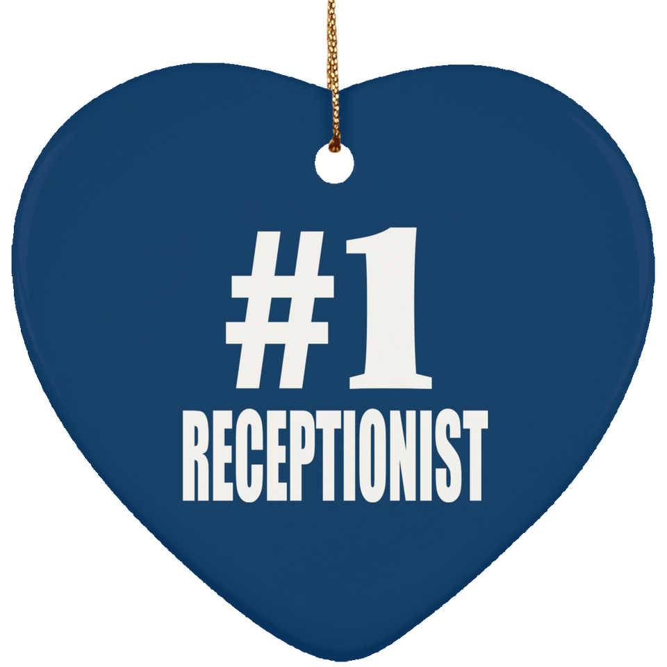 Number One #1 Receptionist - Heart Ornament
