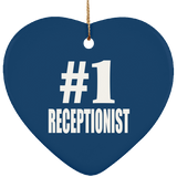 Number One #1 Receptionist - Heart Ornament