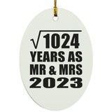 32nd Anniversary Square Root of 1024 Years As Mr & Mrs 2023 - Oval Ornament