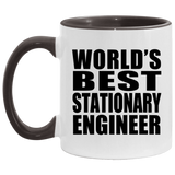 World's Best Stationary Engineer - 11oz Accent Mug Black
