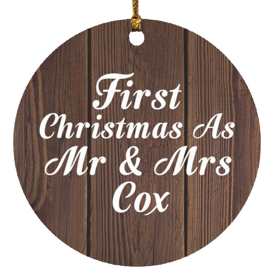 First Christmas As Mr & Mrs Cox - Circle Ornament D