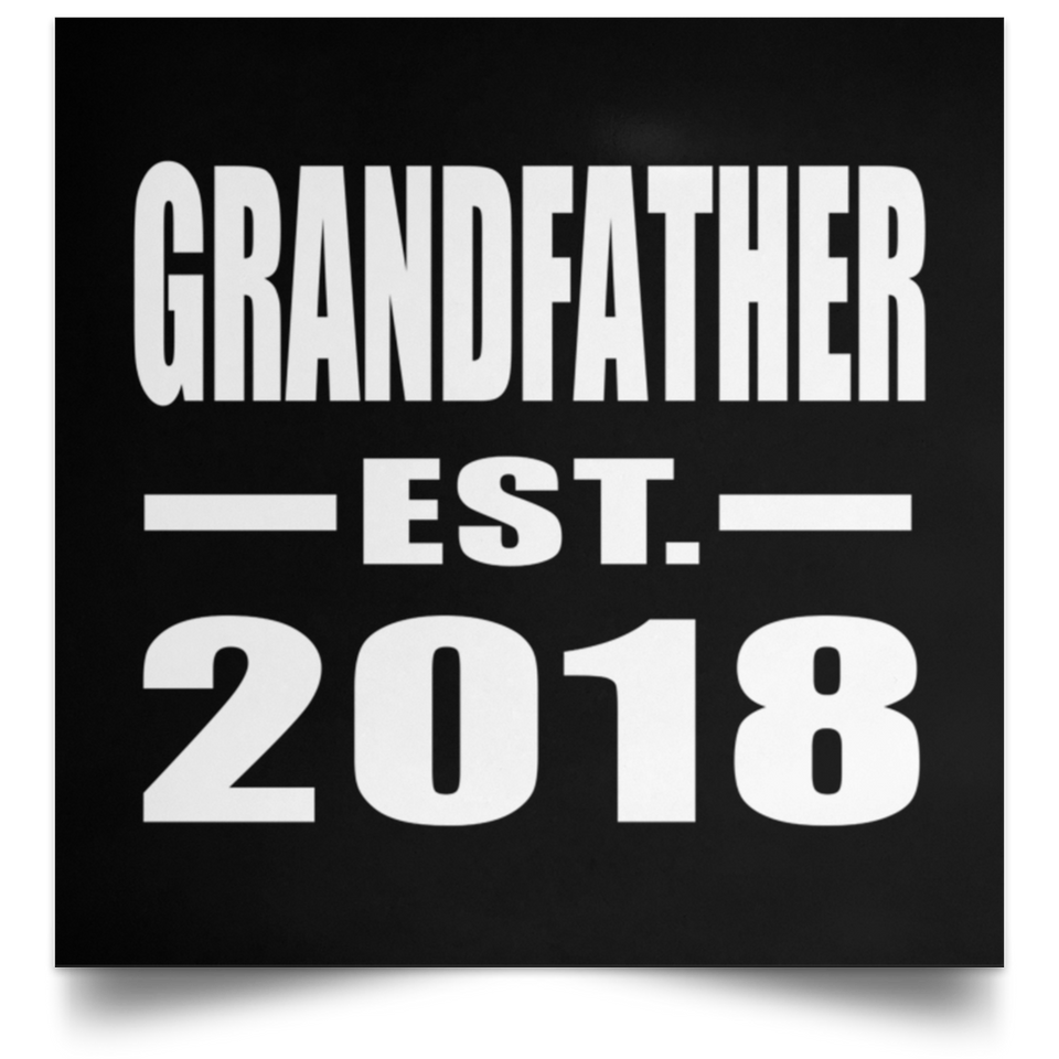 Grandfather Established EST. 2018 - Poster Square