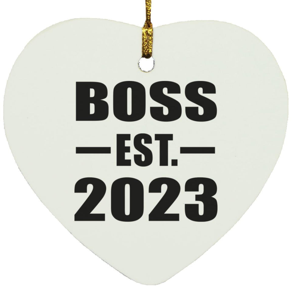 Boss Established EST. 2023 - Heart Ornament