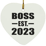 Boss Established EST. 2023 - Heart Ornament