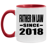 Father In Law Since 2018 - 11oz Accent Mug Red