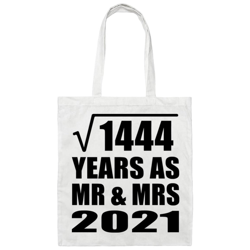 38th Anniversary Square Root of 1444 Years As Mr & Mrs 2021 - Tote Bag White