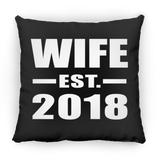 Wife Established EST. 2018 - Throw Pillow Black