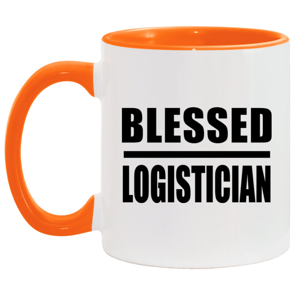 Blessed Logistician - 11oz Accent Mug Orange