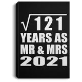 11th Anniversary Square Root of 121 Years As Mr & Mrs 2021 - Canvas Portrait