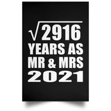 54th Anniversary Square Root of 2916 Years As Mr & Mrs 2021 - Poster Portrait
