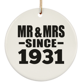 93rd Anniversary Mr & Mrs Since 1931 - Circle Ornament