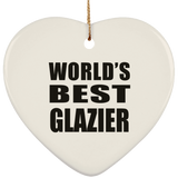 World's Best Glazier - Heart Ornament