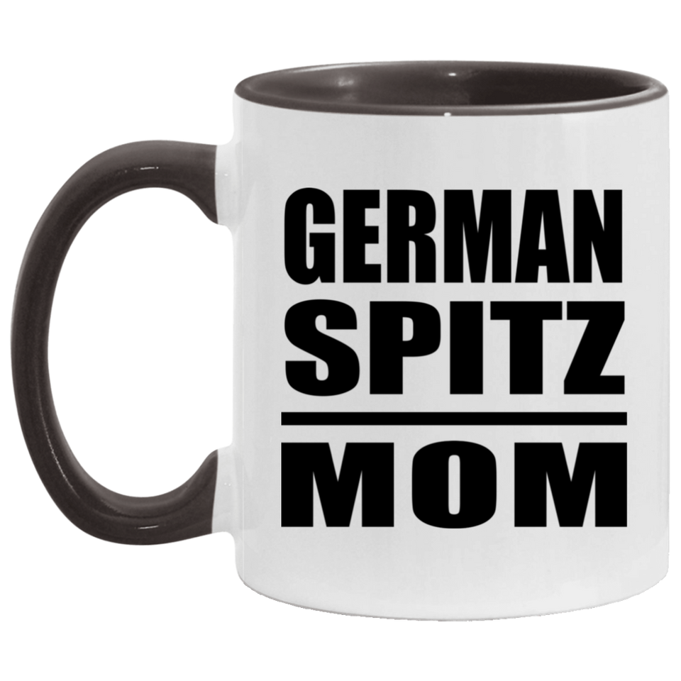German Spitz Mom - 11oz Accent Mug Black