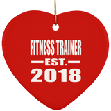 Fitness Trainer Established EST. 2018 - Heart Ornament
