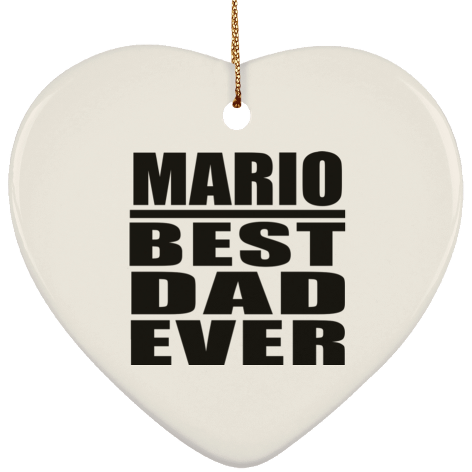 Mario Best Dad Ever - Heart Ornament