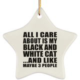 All I Care About Is My Black And White Cat - Star Ornament