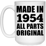 70th Birthday Made in 1954 All Parts Original - 15oz Coffee Mug