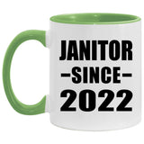 Janitor Since 2022 - 11oz Accent Mug Green