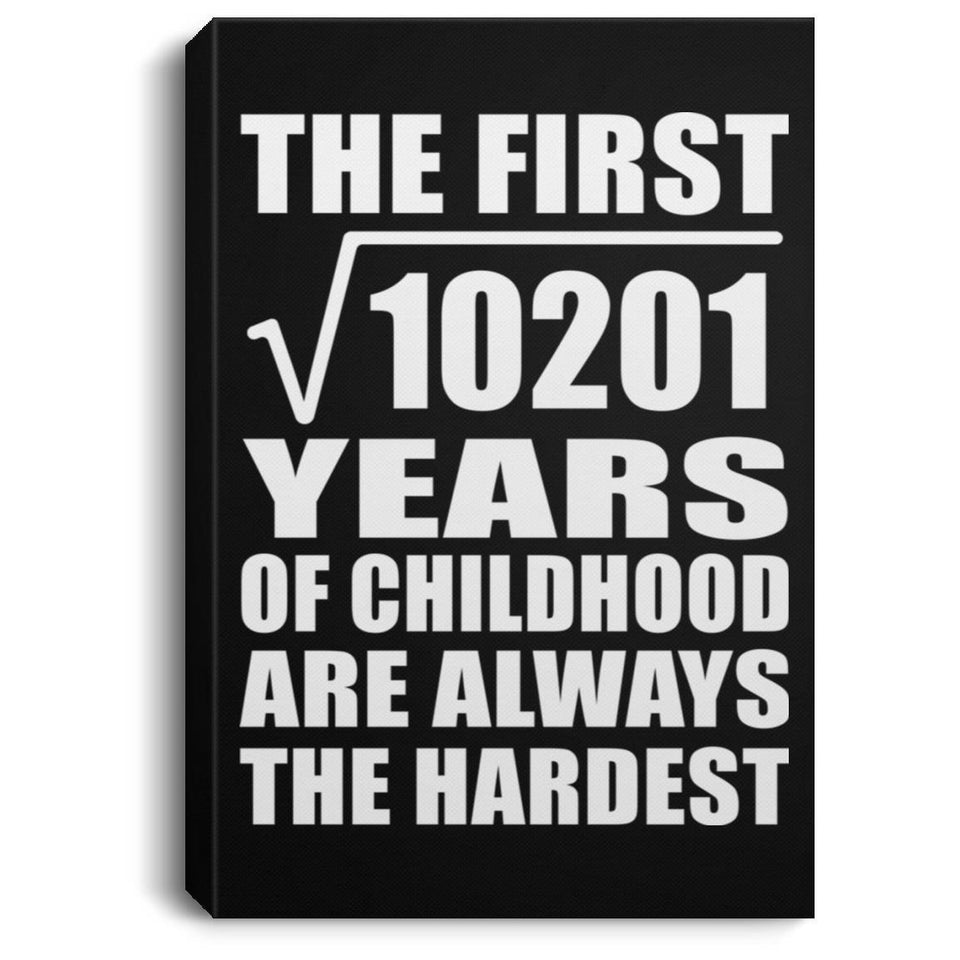101st Birthday Square Root of 10201 Years of Childhood - Canvas Portrait
