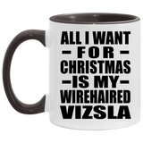 All I Want For Christmas Is My Wirehaired Vizsla - 11oz Accent Mug Black
