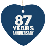 87th Anniversary 87 Years - Heart Ornament
