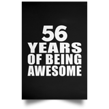 56th Birthday 56 Years Of Being Awesome - Poster Portrait