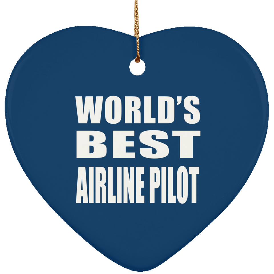World's Best Airline Pilot - Heart Ornament