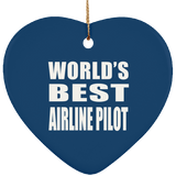 World's Best Airline Pilot - Heart Ornament