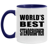 World's Best Stenographer - 11oz Accent Mug Purple