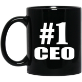 Number One #1 CEO - 11 Oz Coffee Mug Black