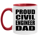 Proud Civil Engineer Dad - 11oz Accent Mug Red