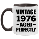 48th Birthday Vintage 1976 Aged Perfectly - 11oz Accent Mug Black