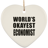 World's Okayest Economist - Heart Ornament