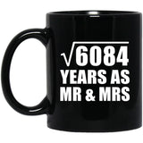 78th Anniversary Square Root of 6084 Years As Mr & Mrs - 11oz Coffee Mug Black